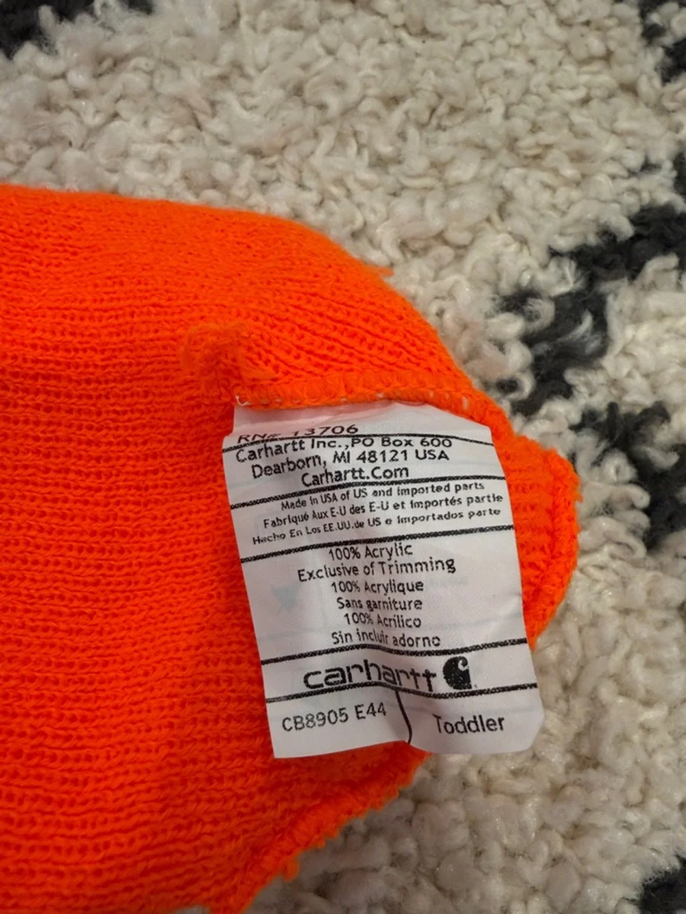 Carhartt Kids High-Vis Knit Beanie - Orange